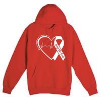 Heart Health Heart Disease Awareness Heartbeat Chd Wear Red Premium Pullover Hoodie