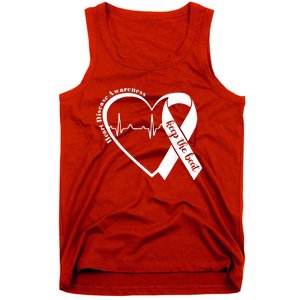 Heart Health Heart Disease Awareness Heartbeat Chd Wear Red Tank Top