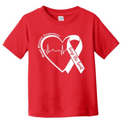 Heart Health Heart Disease Awareness Heartbeat Chd Wear Red Toddler T-Shirt