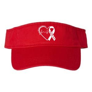 Heart Health Heart Disease Awareness Heartbeat Chd Wear Red Valucap Bio-Washed Visor