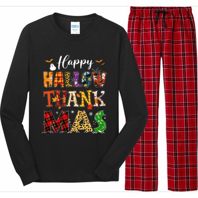 Holiday Happy Hallowthanksmas Christmas Thanksgiving Family Long Sleeve Pajama Set