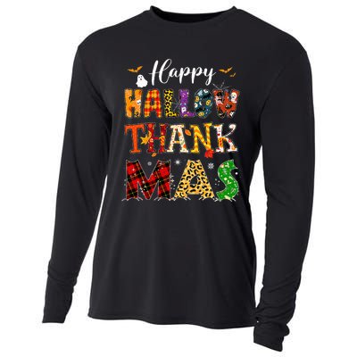 Holiday Happy Hallowthanksmas Christmas Thanksgiving Family Cooling Performance Long Sleeve Crew