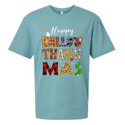 Holiday Happy Hallowthanksmas Christmas Thanksgiving Family Sueded Cloud Jersey T-Shirt