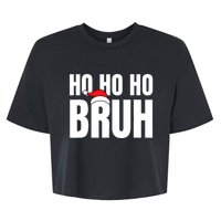 Ho Ho Ho Bruh Funny Christmas Holiday Teen Gift Santa Hat Bella+Canvas Jersey Crop Tee