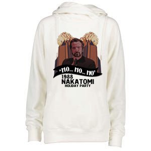 Ho Ho Ho Hans Gruber 1988 Nakatomi Holiday Party Christmas Womens Funnel Neck Pullover Hood