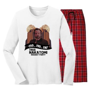 Ho Ho Ho Hans Gruber 1988 Nakatomi Holiday Party Christmas Women's Long Sleeve Flannel Pajama Set 