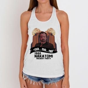 Ho Ho Ho Hans Gruber 1988 Nakatomi Holiday Party Christmas Women's Knotted Racerback Tank