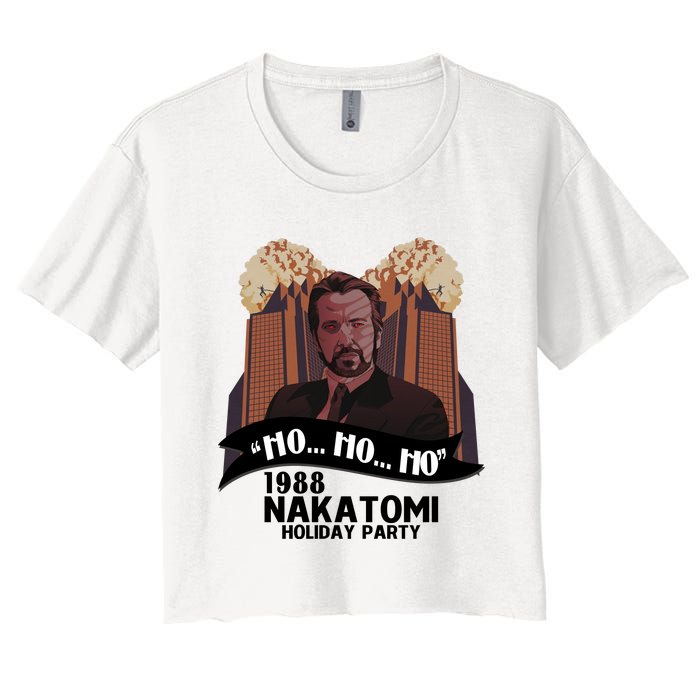 Ho Ho Ho Hans Gruber 1988 Nakatomi Holiday Party Christmas Women's Crop Top Tee