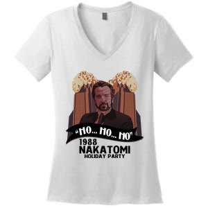 Ho Ho Ho Hans Gruber 1988 Nakatomi Holiday Party Christmas Women's V-Neck T-Shirt