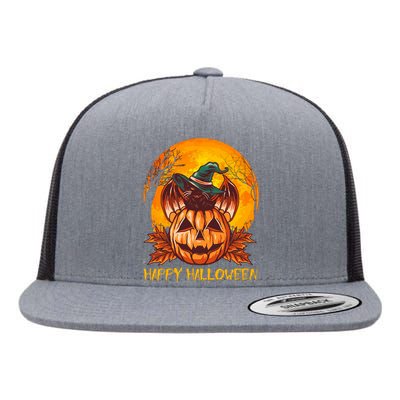 Happy Halloweeb Flat Bill Trucker Hat