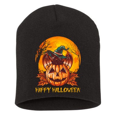 Happy Halloweeb Short Acrylic Beanie