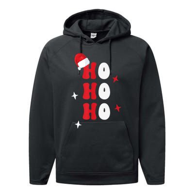 Ho Ho Ho Holiday Apparel, Hohoho Christmas Holiday Outfit Performance Fleece Hoodie