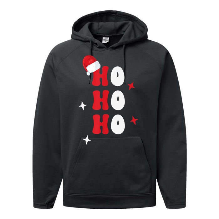 Ho Ho Ho Holiday Apparel, Hohoho Christmas Holiday Outfit Performance Fleece Hoodie