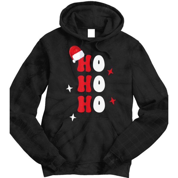 Ho Ho Ho Holiday Apparel, Hohoho Christmas Holiday Outfit Tie Dye Hoodie