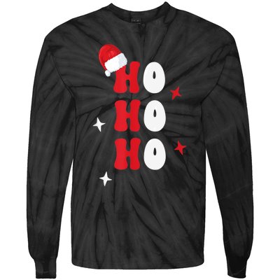 Ho Ho Ho Holiday Apparel, Hohoho Christmas Holiday Outfit Tie-Dye Long Sleeve Shirt