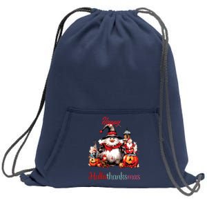 Happy Hallothanksmas Sweatshirt Cinch Pack Bag