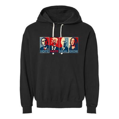 Hope Hate Heal Grow Garment-Dyed Fleece Hoodie