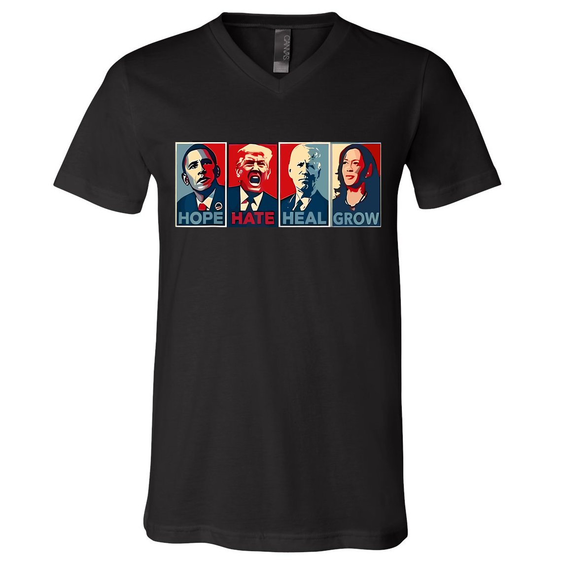 Hope Hate Heal Grow V-Neck T-Shirt