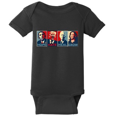 Hope Hate Heal Grow Baby Bodysuit