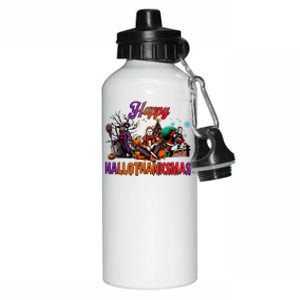 Happy Hallothanksmas Horror Characters Freddy Voorhees Christmas Aluminum Water Bottle