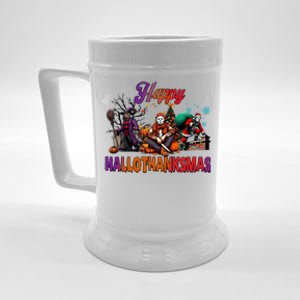 Happy Hallothanksmas Horror Characters Freddy Voorhees Christmas Beer Stein