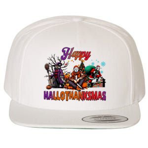 Happy Hallothanksmas Horror Characters Freddy Voorhees Christmas Wool Snapback Cap