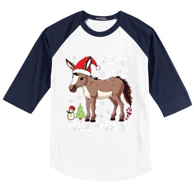 Ho Ho Hee Haw Donkey Christmas Pajama Funny Farmer Baseball Sleeve Shirt