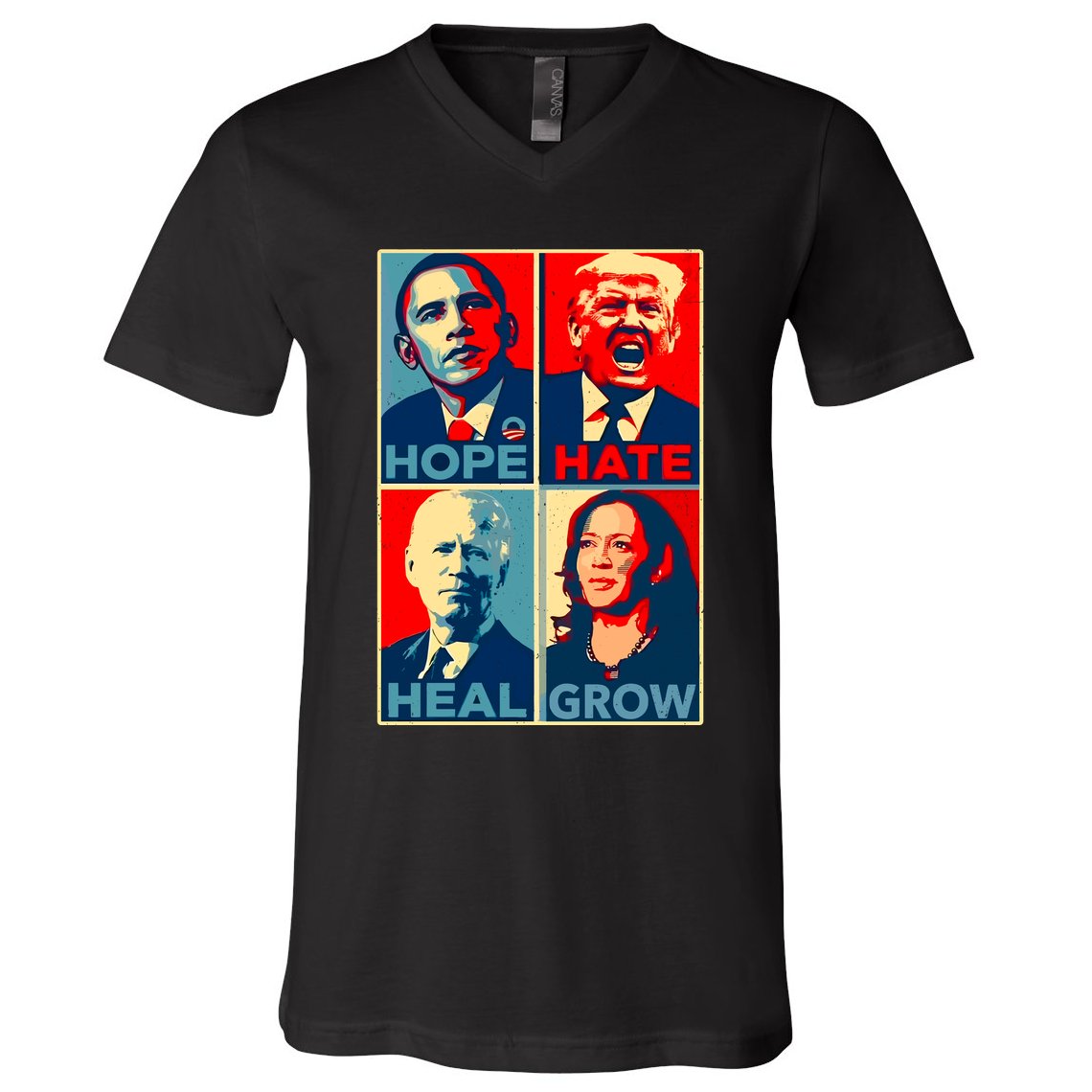 Hope Hate Heal Grow V-Neck T-Shirt