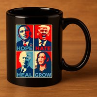 Hope Hate Heal Grow 11oz C Handle Ceramic Mug