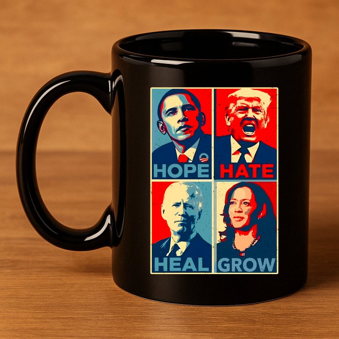 Hope Hate Heal Grow 11oz C Handle Ceramic Mug