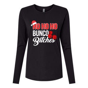 Ho Ho Ho Bunco Bitches Funny Sassy Bunco Christmas Saying Gift Womens Cotton Relaxed Long Sleeve T-Shirt