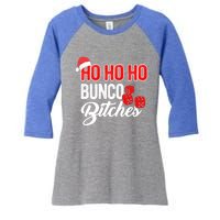 Ho Ho Ho Bunco Bitches Funny Sassy Bunco Christmas Saying Gift Women's Tri-Blend 3/4-Sleeve Raglan Shirt