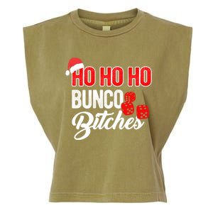 Ho Ho Ho Bunco Bitches Funny Sassy Bunco Christmas Saying Gift Garment-Dyed Women's Muscle Tee