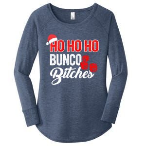 Ho Ho Ho Bunco Bitches Funny Sassy Bunco Christmas Saying Gift Women's Perfect Tri Tunic Long Sleeve Shirt