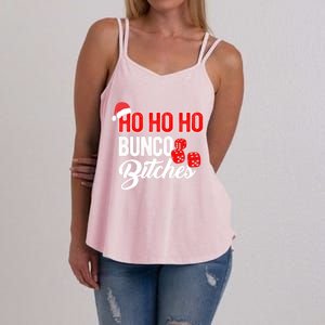 Ho Ho Ho Bunco Bitches Funny Sassy Bunco Christmas Saying Gift Women's Strappy Tank