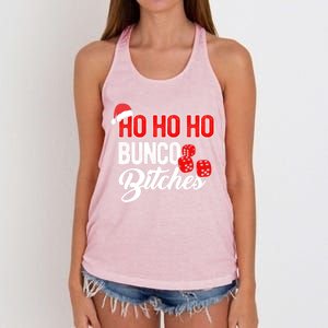 Ho Ho Ho Bunco Bitches Funny Sassy Bunco Christmas Saying Gift Women's Knotted Racerback Tank