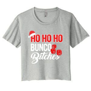 Ho Ho Ho Bunco Bitches Funny Sassy Bunco Christmas Saying Gift Women's Crop Top Tee