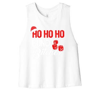 Ho Ho Ho Bunco Bitches Funny Sassy Bunco Christmas Saying Gift Women's Racerback Cropped Tank