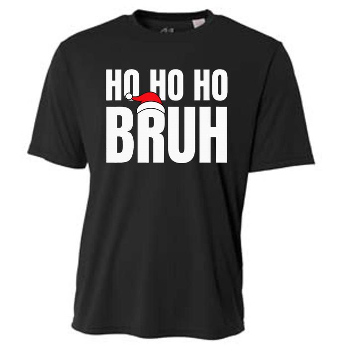 Ho Ho Ho Bruh Funny Christmas Holiday Teen Gift Santa Hat Cooling Performance Crew T-Shirt