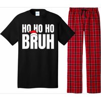 Ho Ho Ho Bruh Funny Christmas Holiday Teen Gift Santa Hat Pajama Set