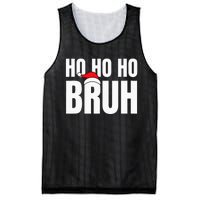 Ho Ho Ho Bruh Funny Christmas Holiday Teen Gift Santa Hat Mesh Reversible Basketball Jersey Tank