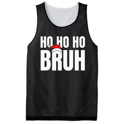 Ho Ho Ho Bruh Funny Christmas Holiday Teen Gift Santa Hat Mesh Reversible Basketball Jersey Tank