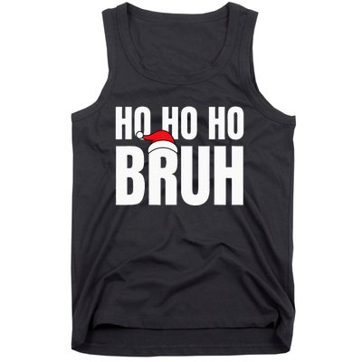 Ho Ho Ho Bruh Funny Christmas Holiday Teen Gift Santa Hat Tank Top