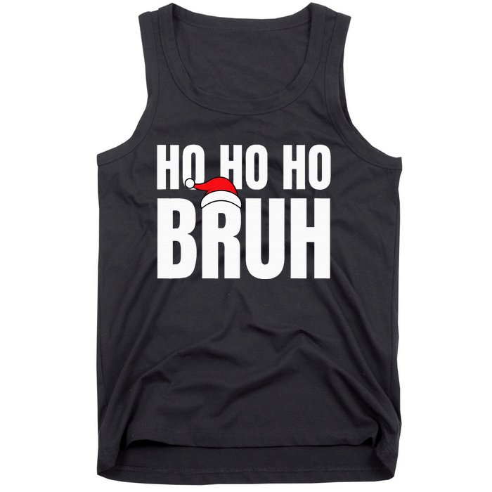 Ho Ho Ho Bruh Funny Christmas Holiday Teen Gift Santa Hat Tank Top