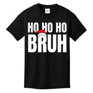 Ho Ho Ho Bruh Funny Christmas Holiday Teen Gift Santa Hat Kids T-Shirt