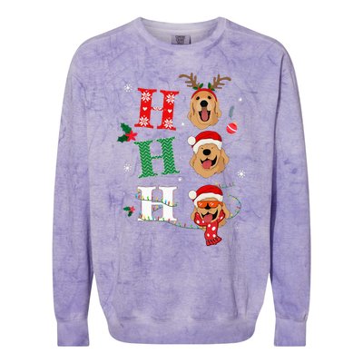 Ho Ho Ho Retrievers Golden Xmas Outfit Christmas Costume Colorblast Crewneck Sweatshirt