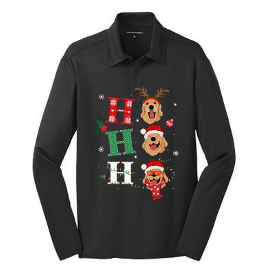 Ho Ho Ho Retrievers Golden Xmas Outfit Christmas Costume Silk Touch Performance Long Sleeve Polo