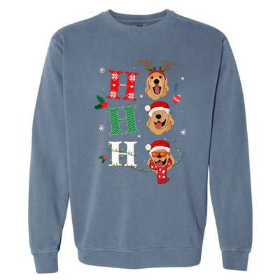 Ho Ho Ho Retrievers Golden Xmas Outfit Christmas Costume Garment-Dyed Sweatshirt