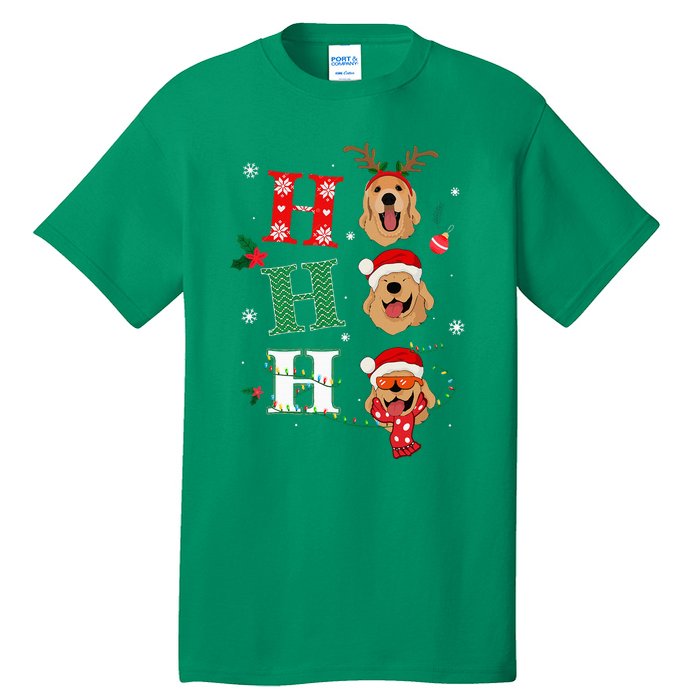 Ho Ho Ho Retrievers Golden Xmas Outfit Christmas Costume Tall T-Shirt