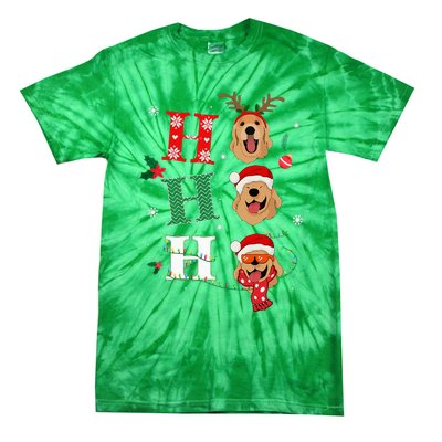 Ho Ho Ho Retrievers Golden Xmas Outfit Christmas Costume Tie-Dye T-Shirt